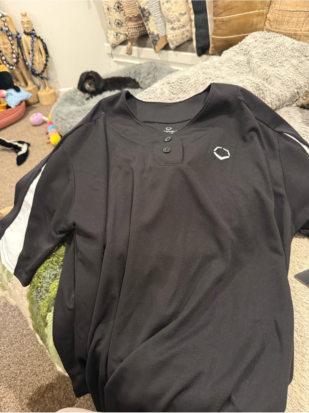 Women’s Black Athletic Henley Softball Shirt